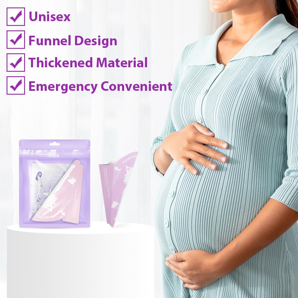 OFFCUP Urinoir Jetable Femme, Urinoir en Papier Pliable, Entonnoir pour Pipi Debout, Propre et Hygiénique Portable Urinoir Femme pour Camping Grossesse Voyage Randonnée Longs Trajets