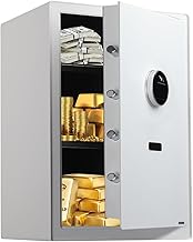 XPEDITION 3.0 Cu.Ft Large Home Safe,with Fireproof Waterproof Bag, Heavy Duty Digital Security Safe, Built-In Drawer and Removable Shelf for Storing Valuables (White, Fingerprint)