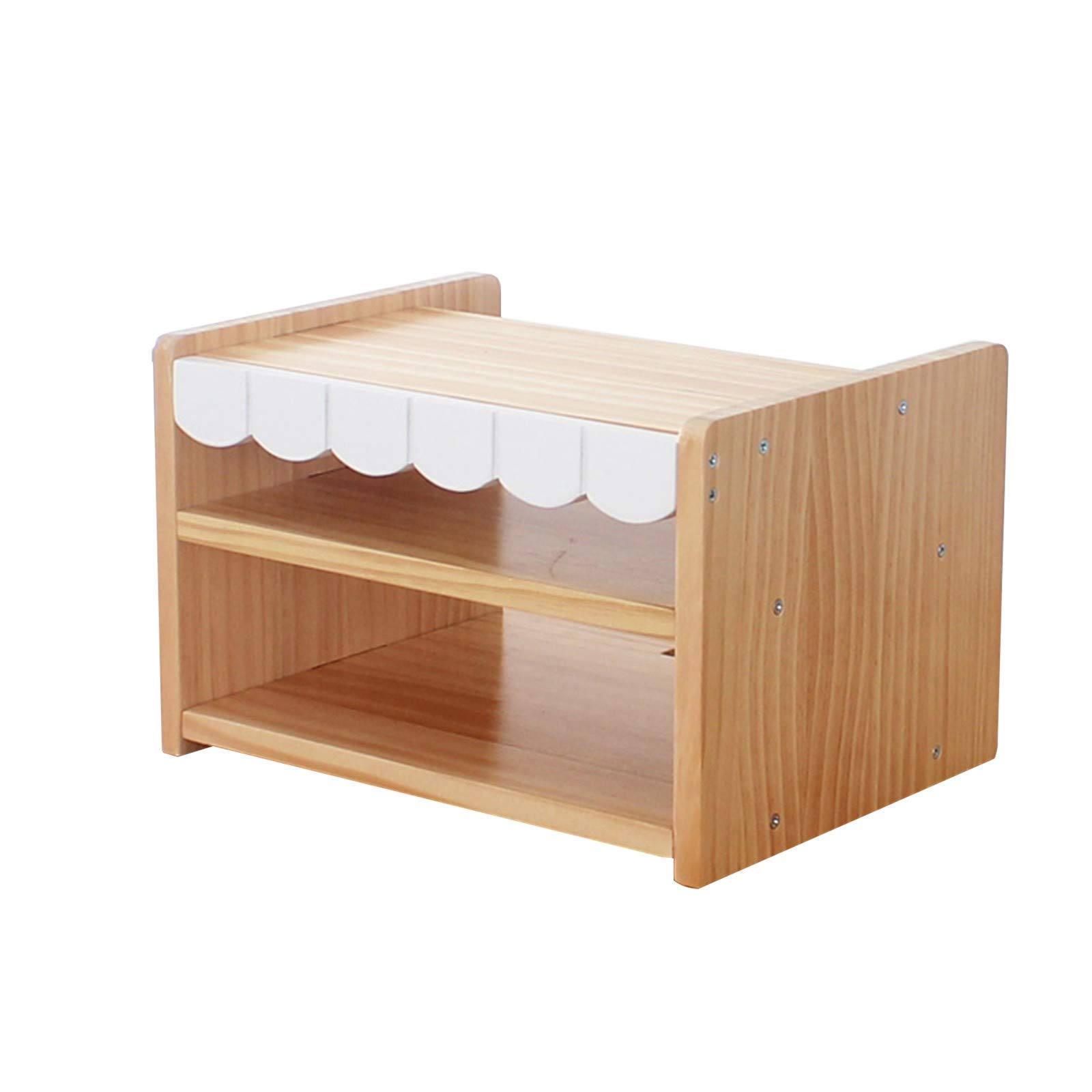 Router Aufbewahrungsbox – Massivholz TV Set-Top-Box Rack, Desktop-Regal für Kabelboxen, WLAN-Router, Fernbedienungen, DVD-Player und Modems
