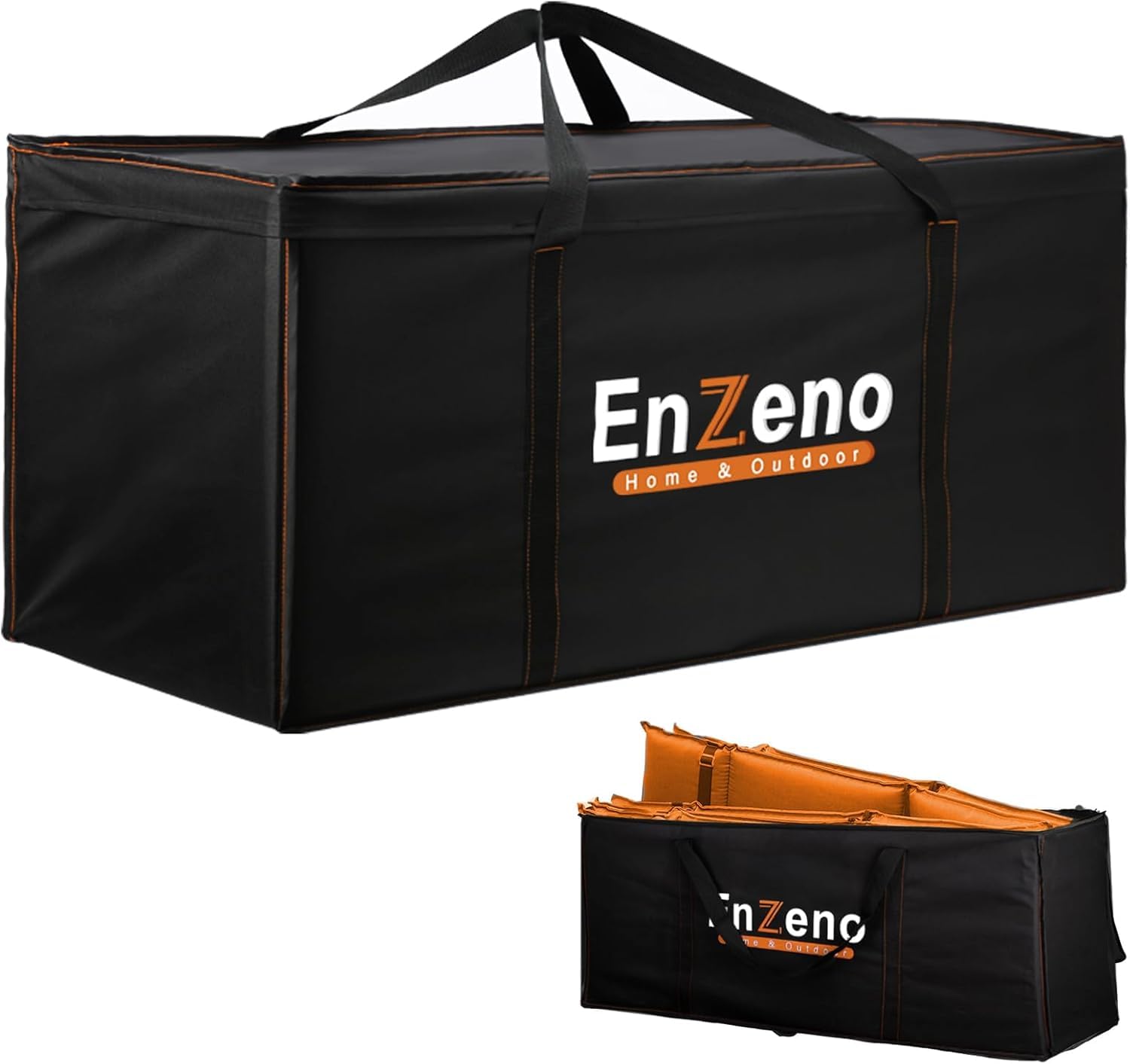 Enzeno Garden Furniture Cushion Storage Bag, 420D Oxford Fabric Waterproof, Anti-UV Heavy Duty Christmas Tree Storage Bag with Carry Handle and Zipper (160x80x75cm), Black