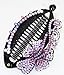 Banana Clip: Hawaiian Flower Design with Beautiful Crystals - Purple