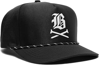 Back Nine Bullies Golf Co Crossed Tees Cooling Performance Snapback - Golf Hat for Men, Breathable, Quick Drying, Lightweight, Adjustable Cap (Black)