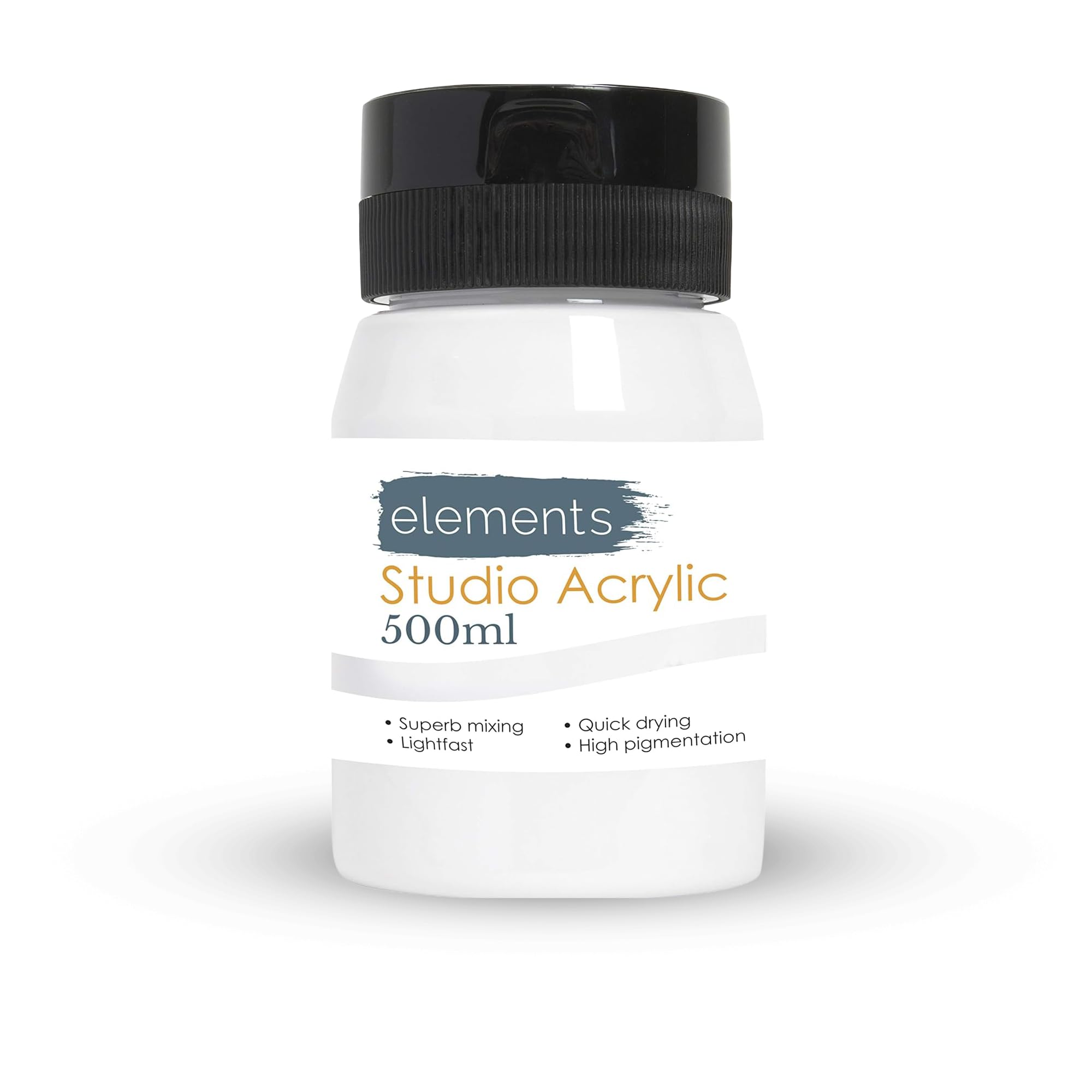 Elements 500ml Acrylic Paint 500 ml Tub - Quick Drying Acrylic Paints with High Pigment and Vibrant Colour Pigment Titanium White