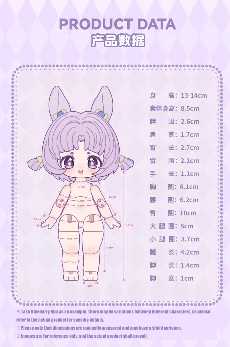 TOYVERSE COME4FREE BJD Bonnie Sweets seria przedszkolna, JiuJiu Pudding, edycja kolekcjonerska, 1 sztuka/14 cm, lalka BJD, ruchome lalki z ubraniami dla lalek, prezent urodzinowy, 15 lat i starsze