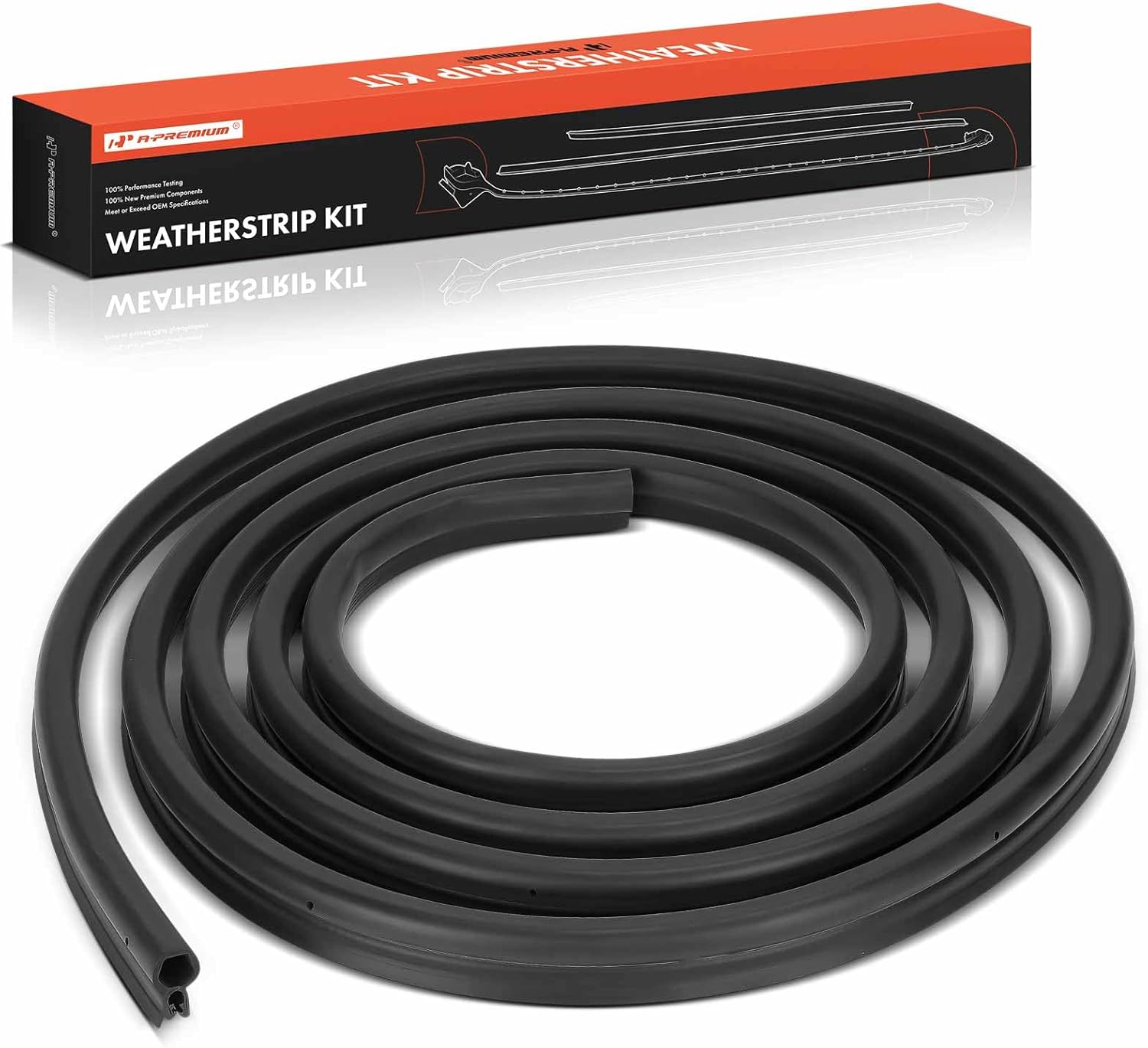 A-Premium Trunk Lid Door Weather Stripping Seal Strip Compatible with Chevrolet, Buick, Cadillac, Oldsmobile, Pontiac Models - Malibu, Impala, Camaro, Caprice, Monte Carlo, Regal, Century, Electra