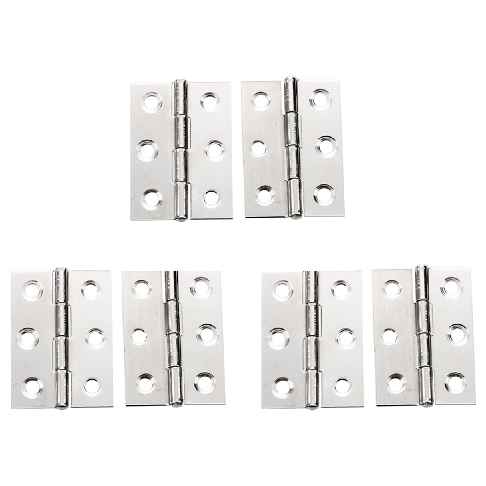 Jnchdghwa As Shown 6Pcs Stainless Steel 2 Inch 4.4X3.1cm Cabinet Door Hinges Hardware