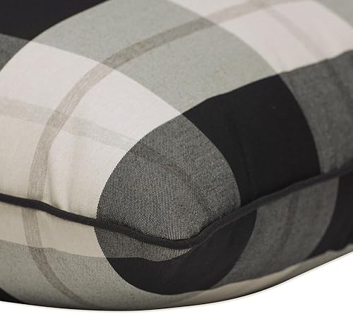 Miniatura 6 de Pillow Perfect Almohadas lumbares para exterioresinteriores, 11.5 x 18.5 pulgadas, peltre Branson negro, 2 unidades