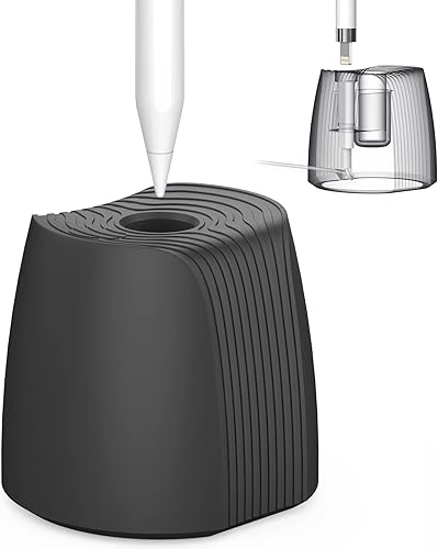 LJFLYXRI Soporte de silicona portátil para Apple Pencil 12, soporte de cargador base antideslizante, estación de carga de bolígrafo, adaptador de