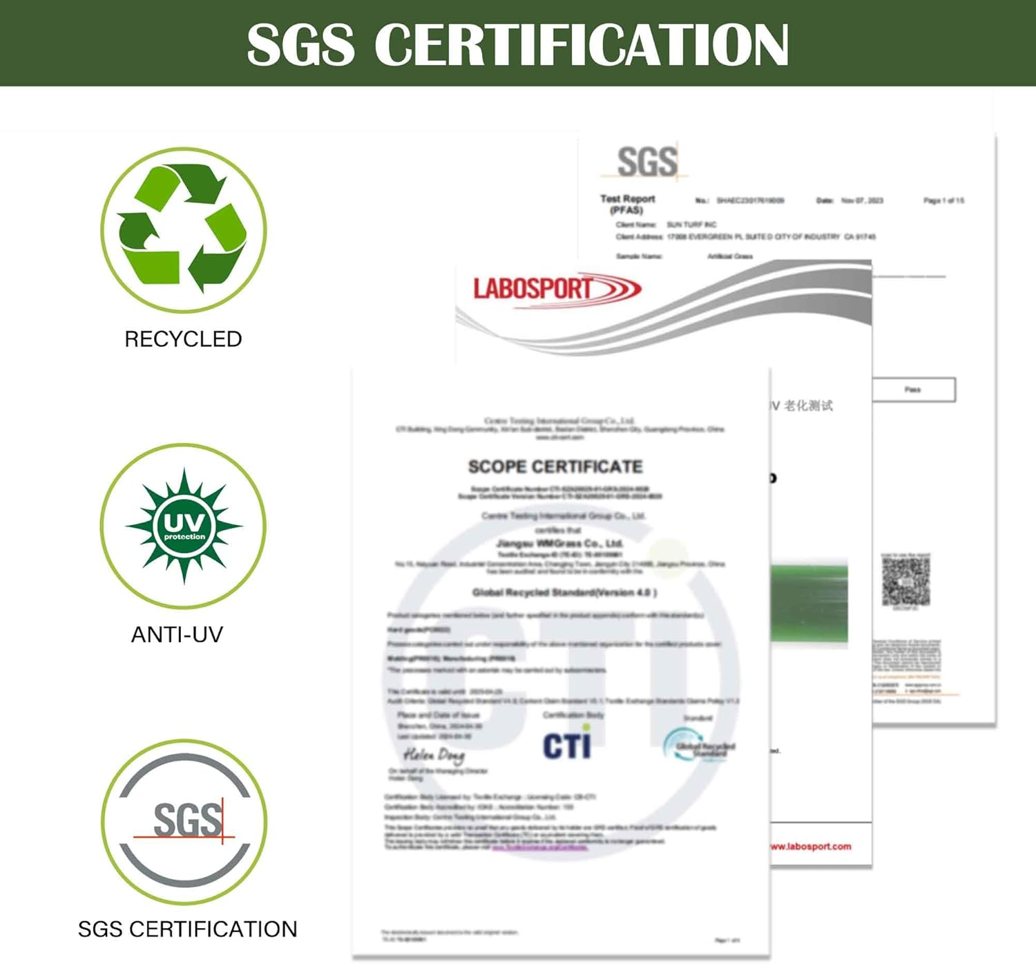 1.38" Artificial Grass Turf 3 x 5 FT, Indoor Outdoor Garden Lawn Landscape Patio Turf Grass Rug, Dog Grass Turf Pads Mat, Thick Fake Faux Turf, Dog Pets Grass Mats for Puppy Training