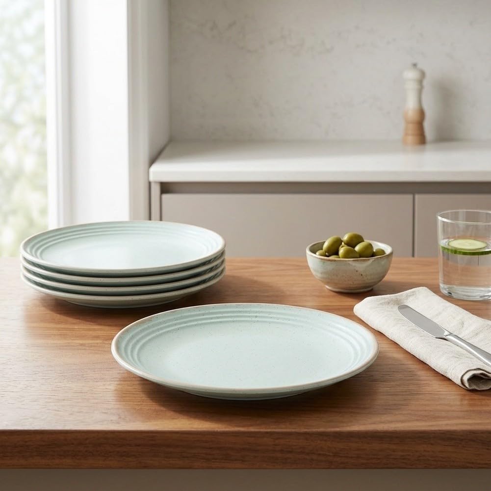 Piatto in melamina retrò, 18,9 cm, rustico, per bordo, design retrò (blu)