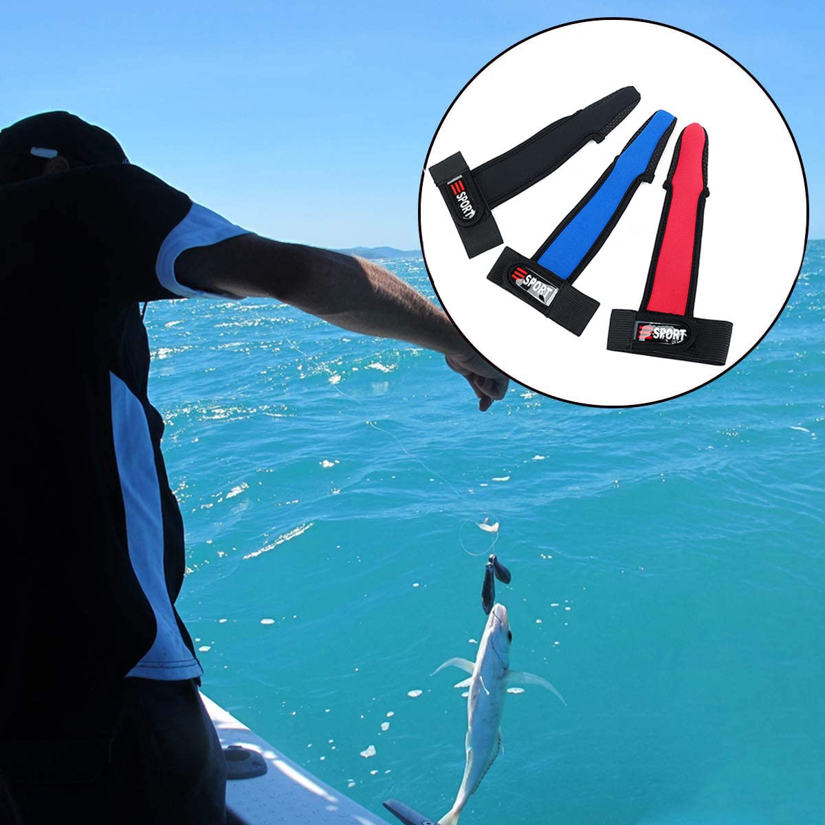 Guantes de Pesca, 3 PCS Guantes Solo Dedo, Guante de Pesca Antideslizante elástica Profesional, Protector de Dedo Índice de Pesca para Pesca Mar Surf Actividades al Aire Libre