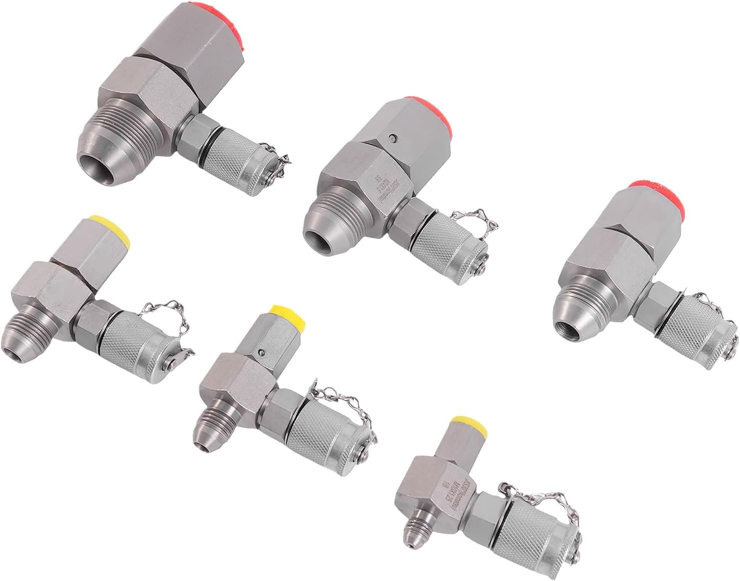 JIC30 6 Pack Hydraulic Swivel Run Tees Connector Tester Coupling Set for Excavator Construction Machinery Hydraulic System