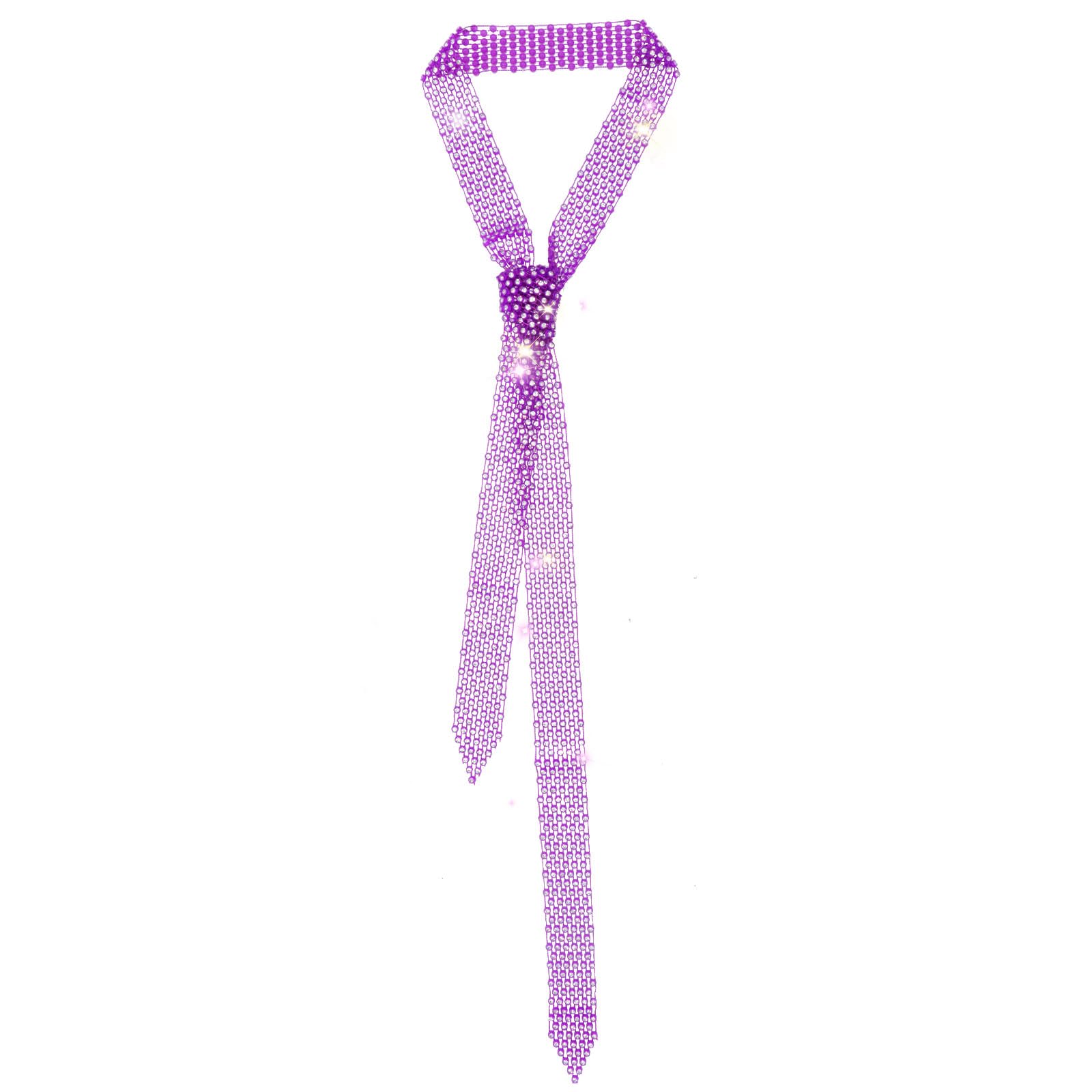 LJBFNN Ties for Women, Sparkling Rhinestone Womens Tie Long Thin Crystal Necktie for Party Prom Wedding Cosplay Beach Daily