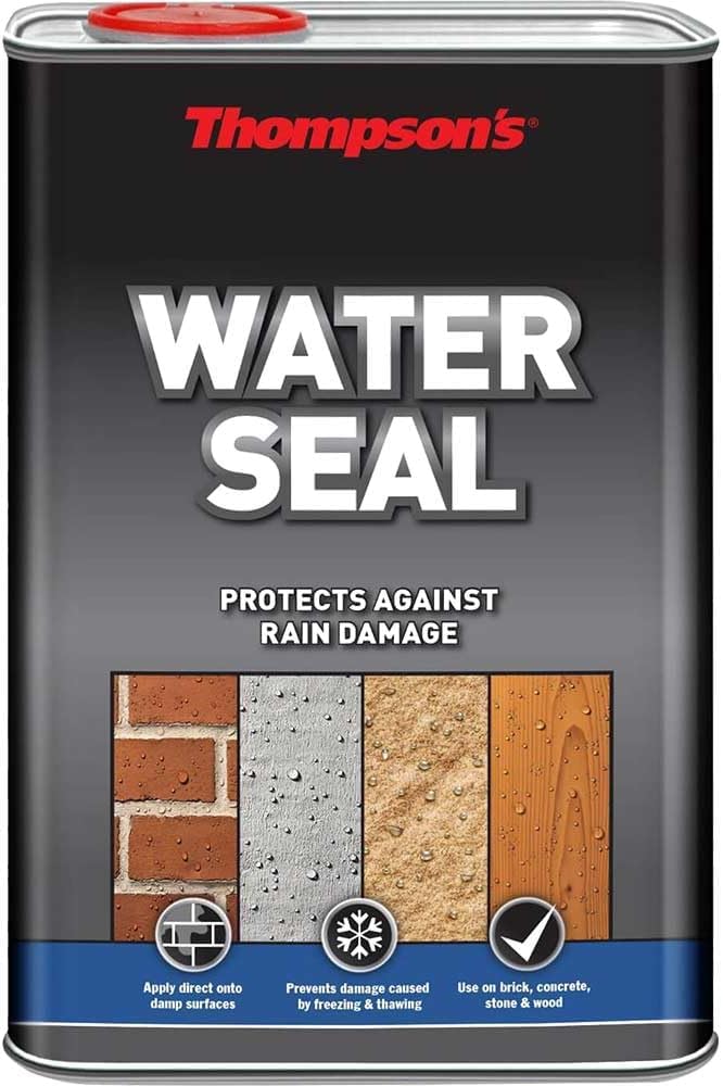Thompsons Water Seal Clear Waterproof Protector | Fast Drying Silicone Sealer for Decking, Brick, Concrete & Stone | Stops Freeze-Thaw Damage (Clear, 1 Litre)
