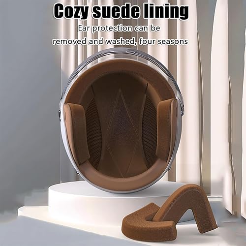 Miniatura 5 de Casco de motocicleta de cara abierta para hombres y mujeres jóvenes, casco para ciclomotor, casco vintage Vespa Cruiser 34 con visera aprobado por