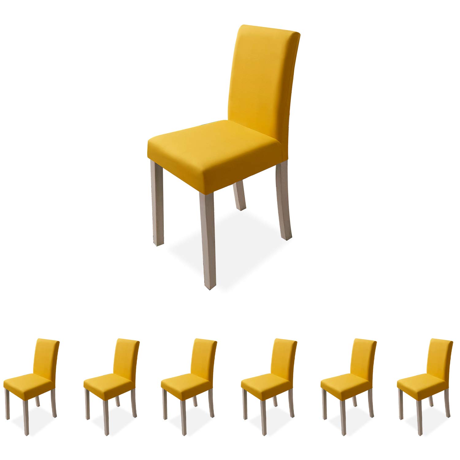 Elastische Stuhlhussen – 4 Stück, Dehnbarer Spandex-Stoff, Für Stühle Mit Sitzfläche 35–48 Cm & Rückenlehne 49–58 Cm