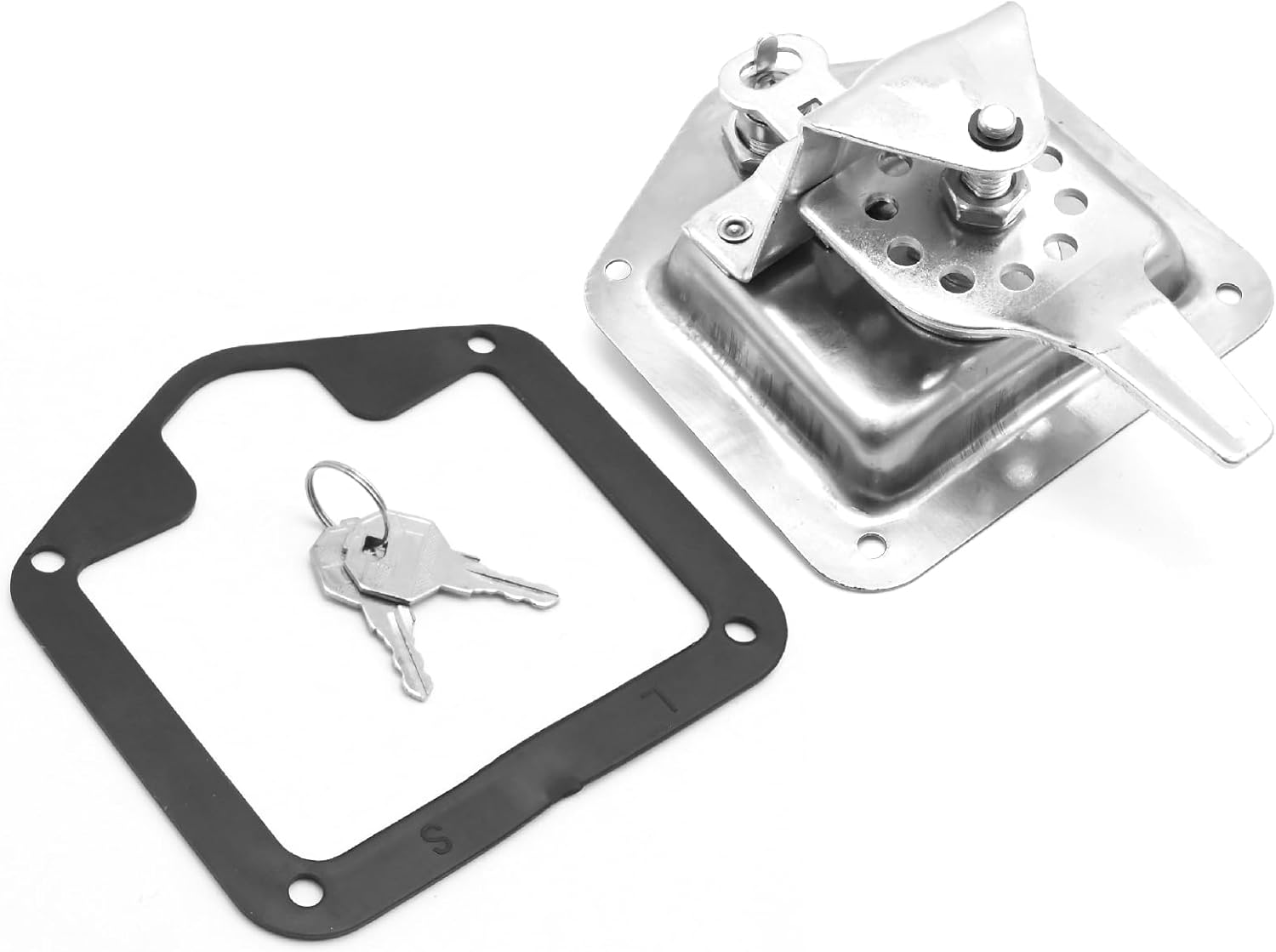 L8815 Tool Box Latch with Gasket and Keys T Handle Latches Stainless Steel Tool Box Locks for Trailer Door RV Camper Truck Bed