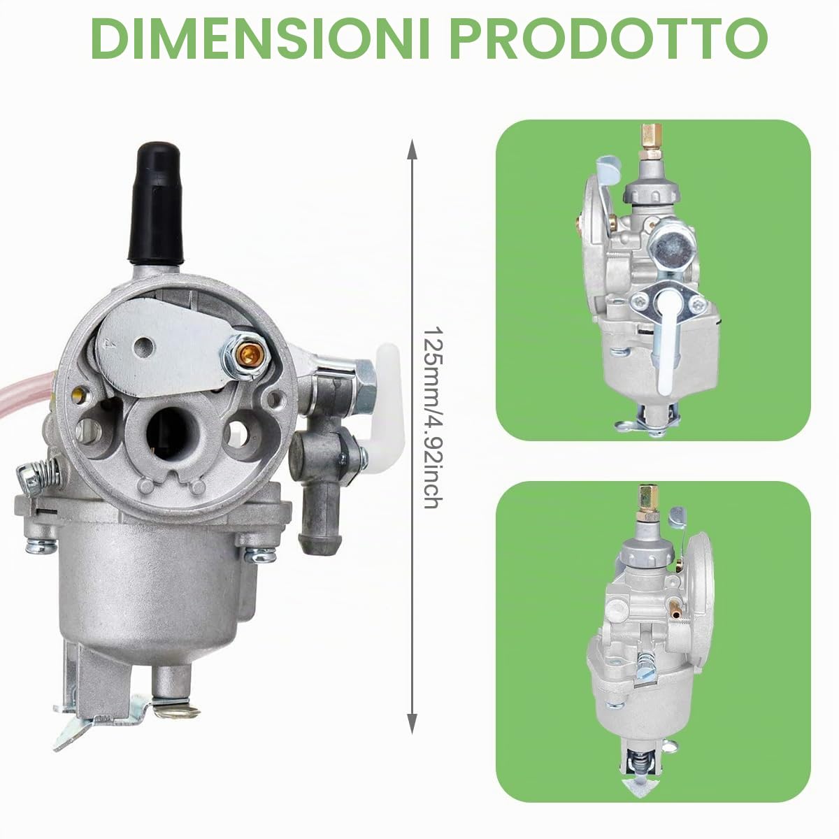 ZAMDOE Kit di revisione del carburatore TD33 da 30 mm, Galleggiante AY, per Kawasaki TD33 TD40 TD43 TD48 CG400 40CC 40-7 decespugliatore per 15001-2525, con Spazzola per la Pulizia delle Candele