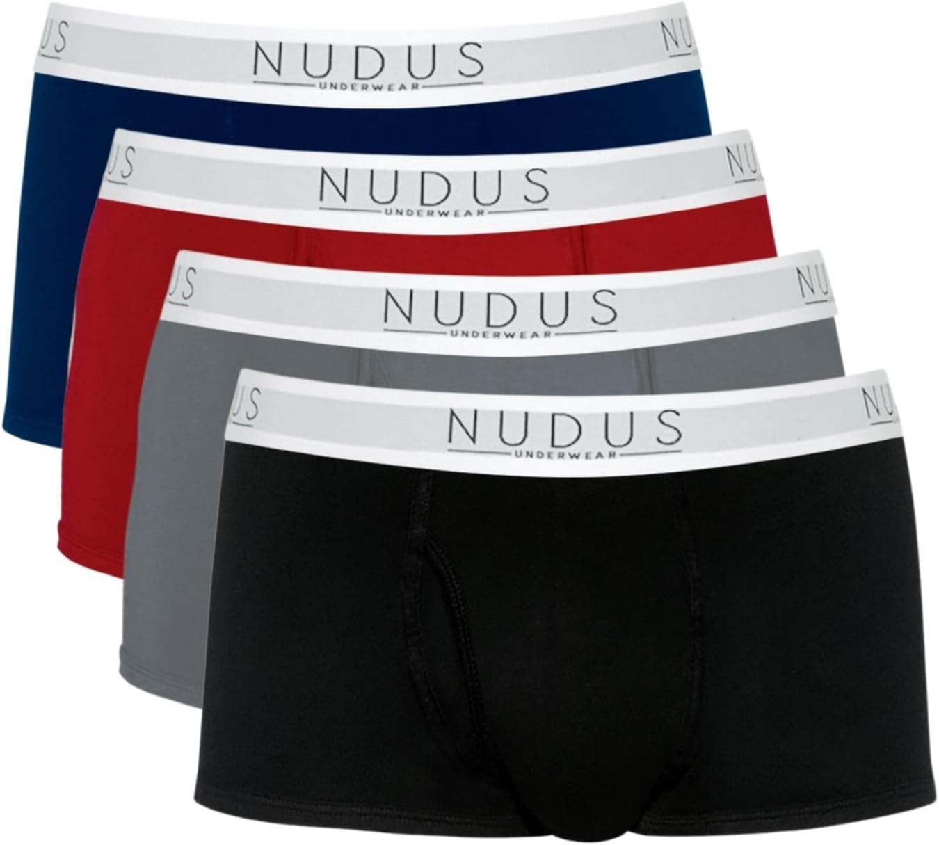 NUDUS Premium Bamboo Rayon Underwear for Men 4-Pack Luxury Gift Box – Ultra Soft & Breathable – Low Rise Sexy Undies with Fly