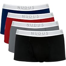 NUDUS Premium Bamboo Rayon Underwear for Men 4-Pack Luxury Gift Box Ultra Soft & Breathable Low Rise Sexy Undies with Fly