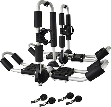 J-Style 4-in-1 Roof Rack - Kayak, Canoe, Surfboard & Ski Board Carriers for SUV & Car