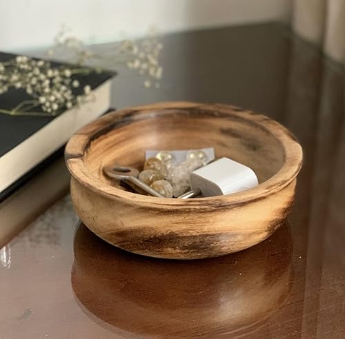 Miniatura 2 de Tazón decorativo hecho a mano de madera de mango de 6 x 2 pulgadas para servir aperitivos para frutas secas, papas fritas, mesa de café, mostrador,