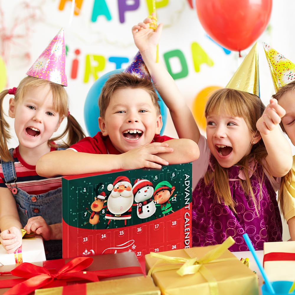 Adventkalender met hersenpuzzel, Adventkalender 2025 voor kinderen, 24 stuks Kerstmis aftelkalender Presenteerdoos Grote Uitdagingspuzzels Speelgoed voor Tieners Jongens Meisjes Volwassenen