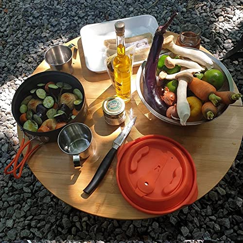 Table De Camping Pliable Ronde Milisten - Portable Et Réglable En Hauteur (42-51 Cm) - Pour Pique-nique, Barbecue, Randonnée
