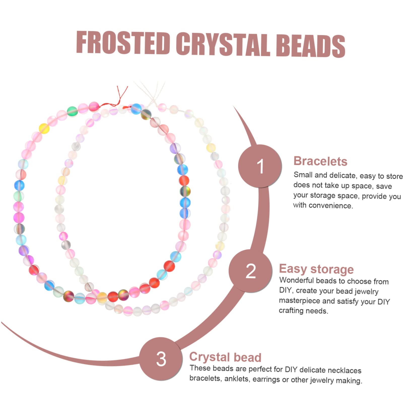 OSALADI 4 Set Collana E Bracciali Fai Da Te Con Perline Cristallo Opache Fili Per Creazioni Artigianali E Accessori Bigiotteria 2 Corde*4