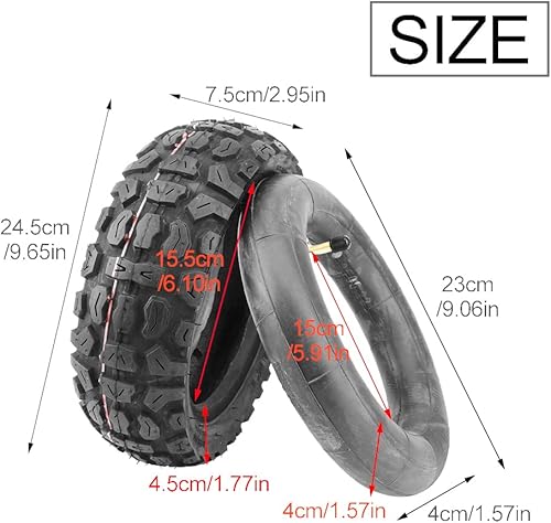 Miniatura 4 de Neumáticos para scooter todoterreno, neumático de 10 x 3 pulgadas para Zero 10x para Apollo Pro Scooter eléctrico neumático con tubo interior
