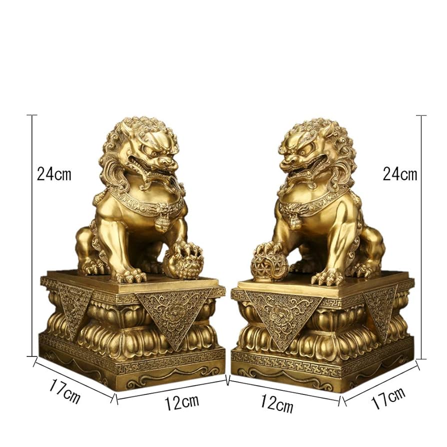 狛犬　獅子　シーサ置物 Amazon.co.jp: 狛犬 風水 獅子 シシ シーサー 対 ペア 雌雄 銅製