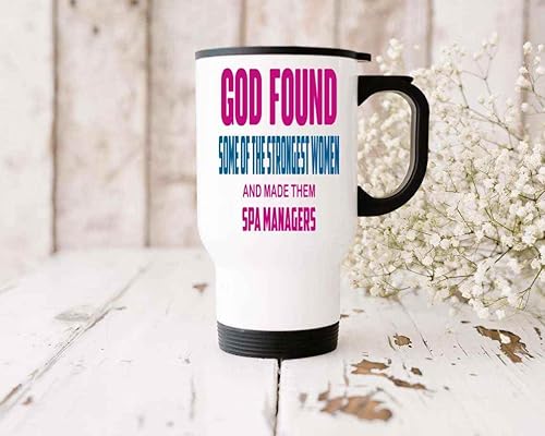 Miniatura 3 de Strong Women Spa Manager Gift, an Ideal Birthday Present for a Sister - God's Choice Message on 14 Oz White Stainless Steel Travel Mug