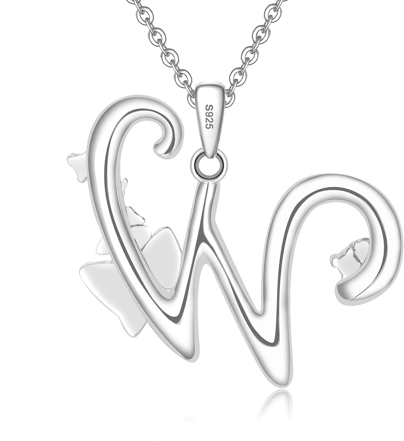 Initial Necklace for Women 925 Sterling Silver Butterfly Letter Pendant Gift for Women - Image 5