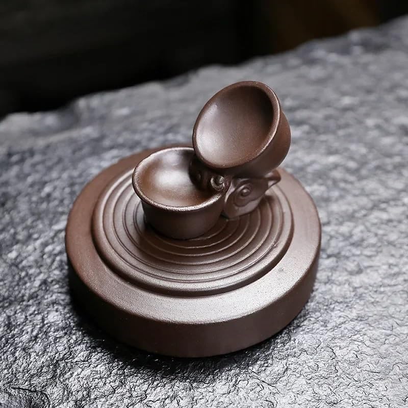 Bruciatore di incenso a Flusso inverso, Bruciatore di incenso a Cascata con riflusso in Ceramica, Antivento, in Argilla Viola, for Decorazioni for la casa e for Gli Amanti del tè