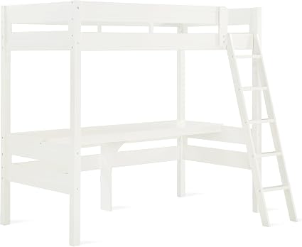 Dorel Living Harlan Wood Loft Bed with Ladder and Guard Rail - Twin (White): Buy Online at Best Price in UAE