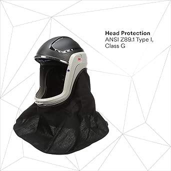 3M PAPR, Versaflo Respiratory Helmet M-407, For Powered Air Purifying Respirators, Premium Coated Polycarbonate Visor and Nomex Flame Resistant Shroud, 1/Case