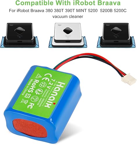 Miniatura 2 de 3500mAh 7.2V NiMH batería de repuesto para iRobot Braava 380 380T 390T menta 5200 5200B 5200C aspiradora batería