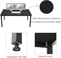 Vista 7 de sogesfurniture Escritorio de computadora de 63 pulgadas, escritorio de oficina de gran tamaño, escritorio de juegos con certificación BIFMA