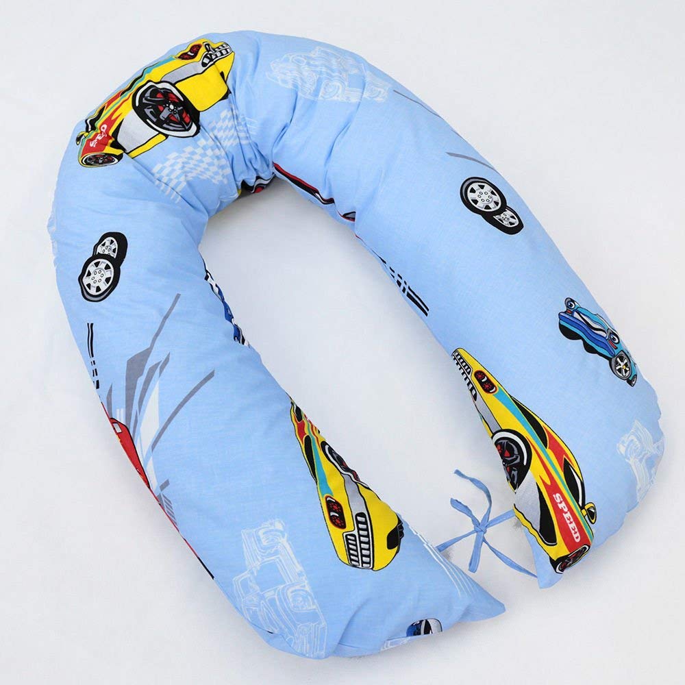 Babymam BREAST FEEDING PILLOW BABY NURSING MATERNITY PREGNANCY COTTON COVER 170CM (Cars)