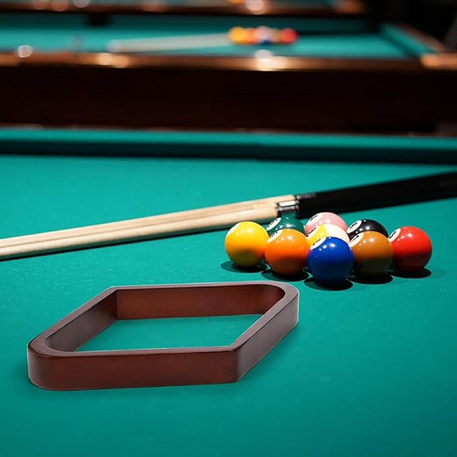 Pool Rack, 9 Ball Triangle Rack Set Billiard Stand in Large Wine Red for Home Game Room and Billiards