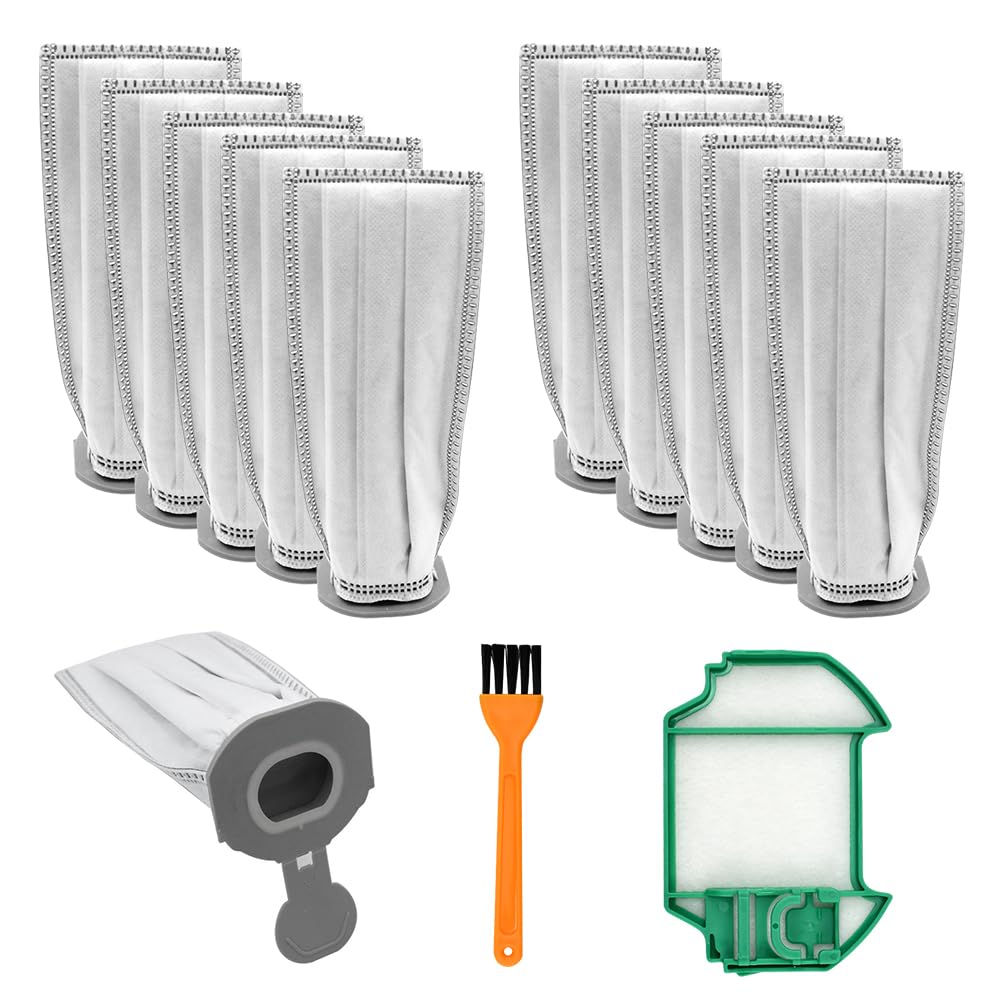 10 Sacchetti per Aspirapolvere Sacchetto Filtri di Ricambio Sacchetti Filtri Parti con 4 Filtrii Compatibili Con Vorwerk Folletto VK7 FP7 VK7S FP7S per Kobold VK7 Filtro Sacchi Accessori