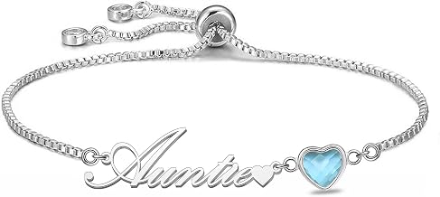 Auntie Gifts Silver Bracelet Adjustable Sliding Jewellery Gift for Aunt (Auntie)