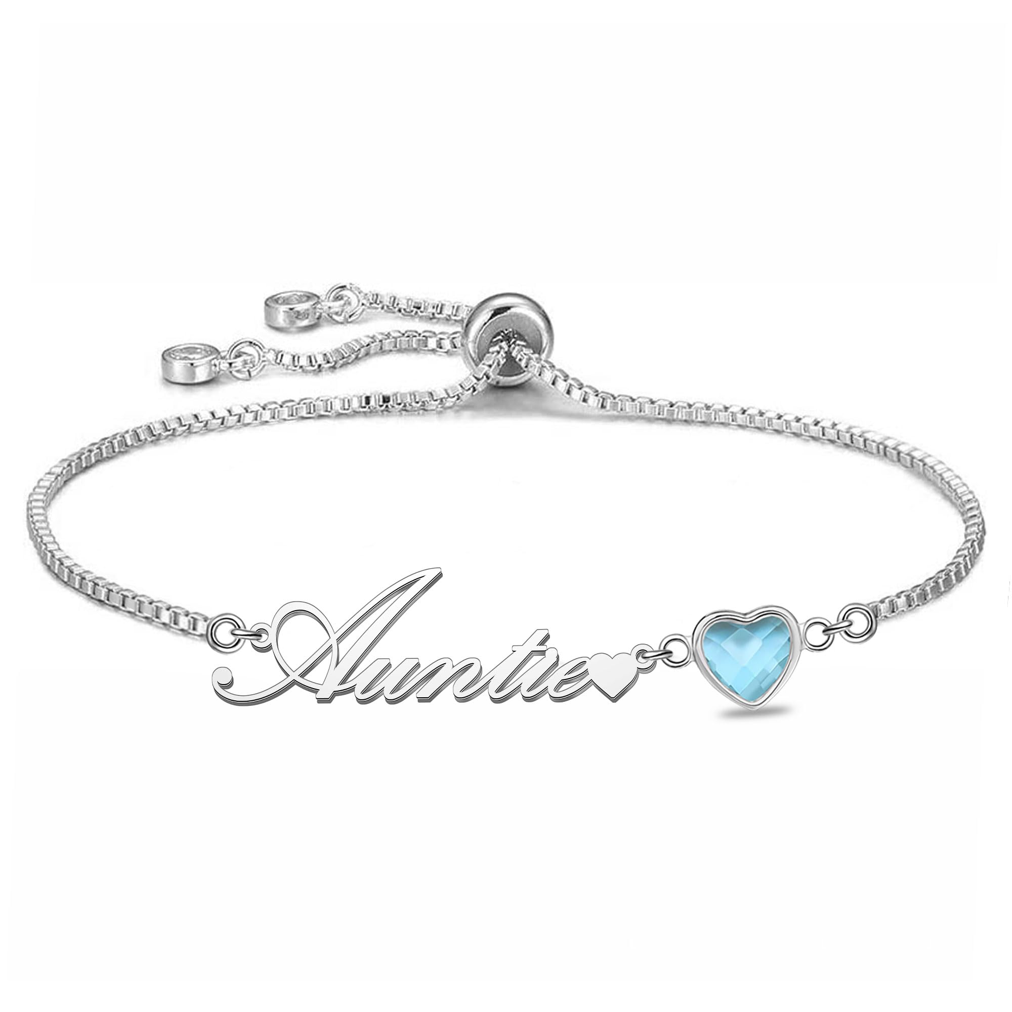 Silver Bracelet for Women.Adjustable Sliding Jewellery Gift for Mum Auntie Daughter Sisters Wife — view 7