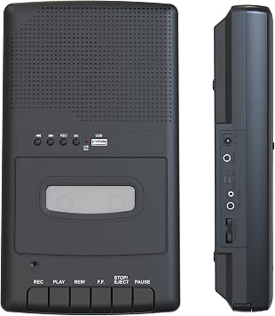 Cassette Recorder Portable Cassette Player Recorder Cassette Digitizing on USB with Handle Headphones Microphone Speaker