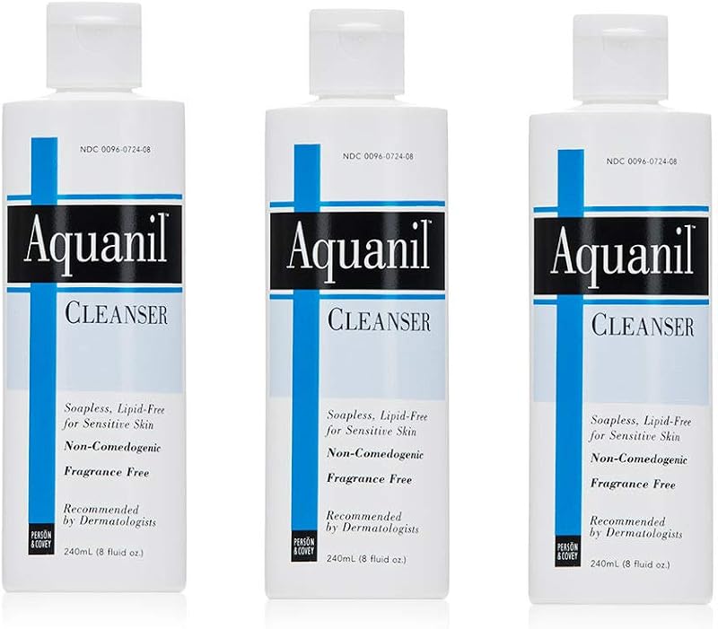 Aquanil Limpador facial sem sabão e sem lipídios, 237 mL, pacote com 3