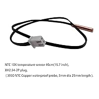 Vista 5 de 4 piezas de sonda de termistor NTC de 10 K, sonda de temperatura para aire acondicionado de 15.7 pulgadas, sensor de temperatura sensible de cobre