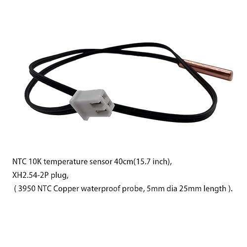 Miniatura 5 de 4 sondas de termistor NTC 10K de 15.7 pulgadas, sensor de temperatura de temperatura del aire acondicionado, sensor de temperatura sensible al cobre