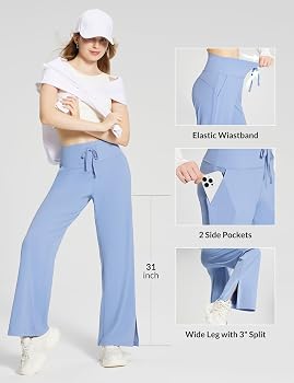 Amazon.com: baleaf Women's Loose Yoga Pants Wide Leg High Waisted
