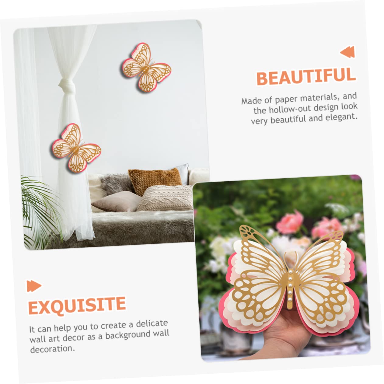 DOITOOL 5 Stücke Schmetterling Aufkleber Decals Selbst-adhesive 3d Schmetterlinge Dekorative Dekorationen Für Home