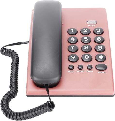 Teléfono con cable, escritorio con cable de escritorio, teléfono fijo para teléfono con cable con cable con doble auricular magnético, silencio de